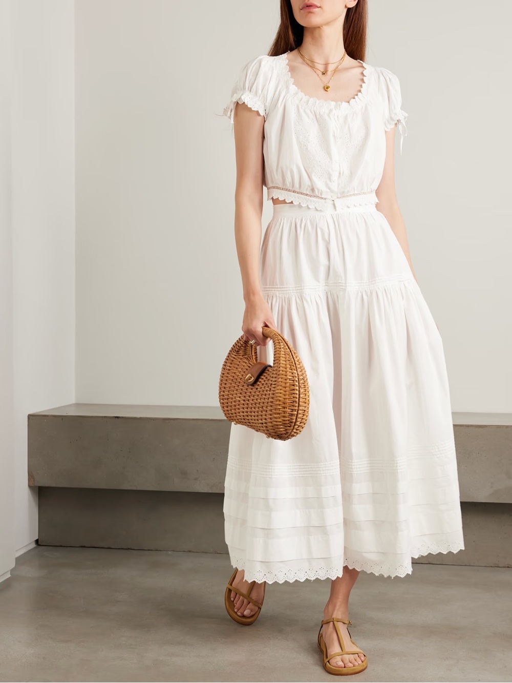 Doen Small Nera Top White Eyelet Salt Cotton Poplin - Picture 4 of 14
